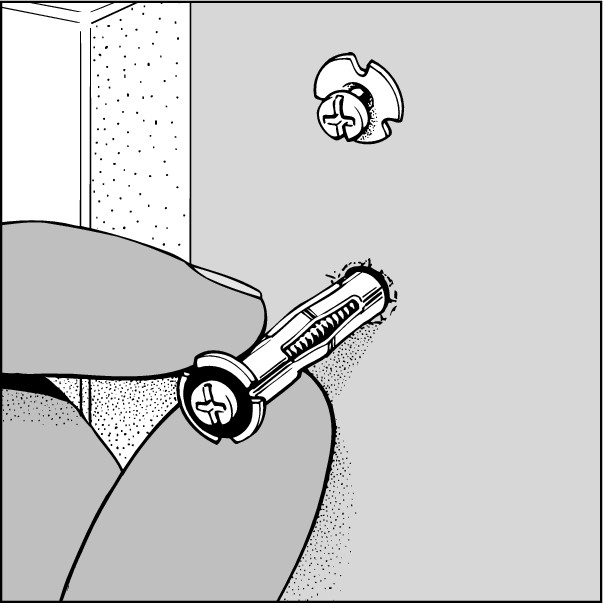 Figure 2-11: Molly bolts expand behind the wall and are a good choice for holding curtain rods securely in place.